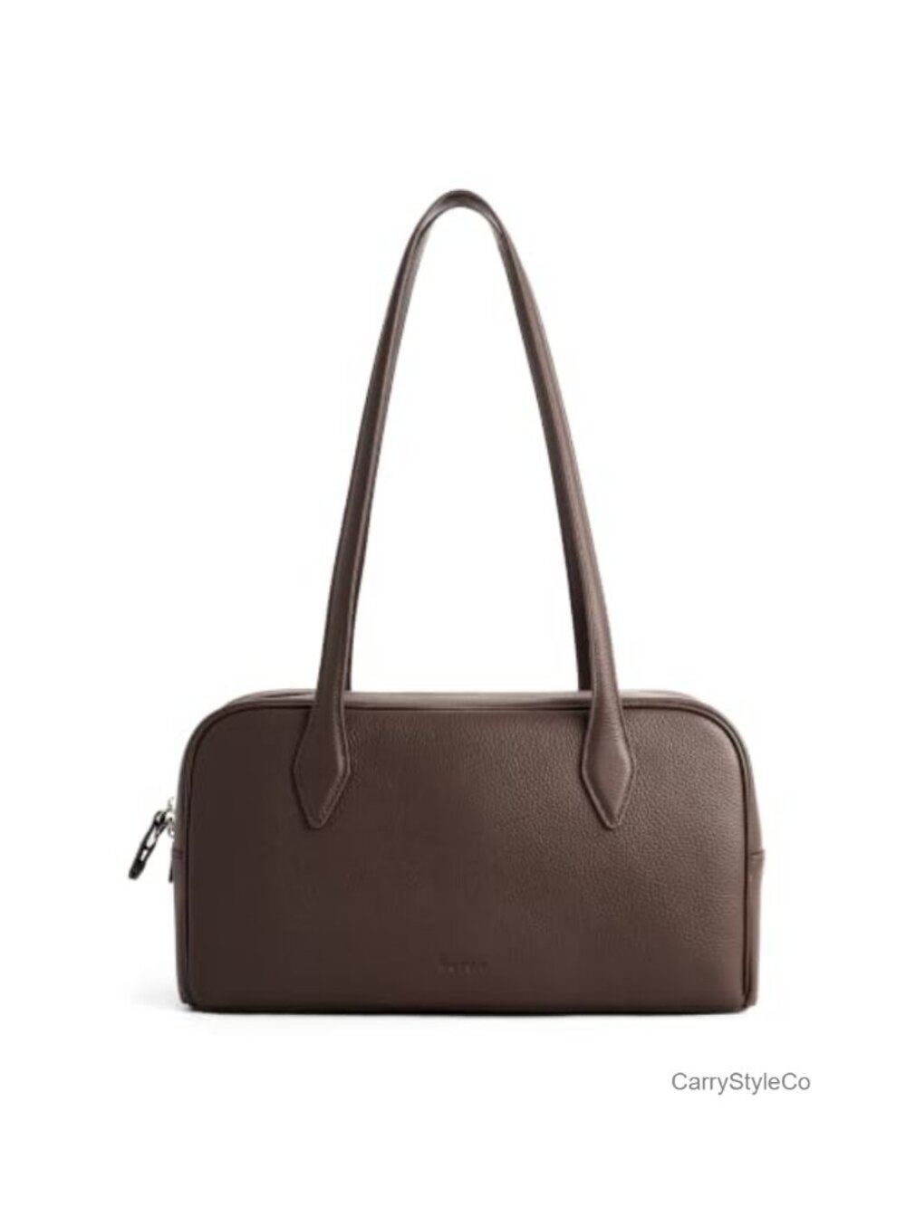 Genuine Leather Shoulder Bag Bowler Purse Anti-Theft Zip
